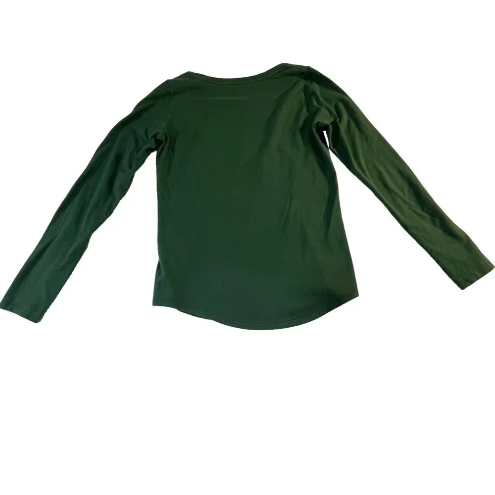 Nike Air Long Sleeve Graphic Tee Green White Logo Women's Small